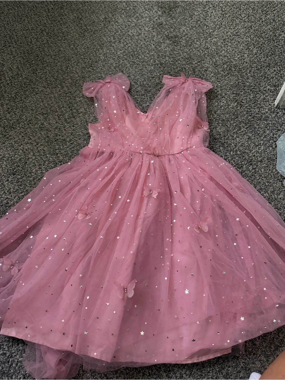 Pink Tulle Butterfly Star Kids Dress
